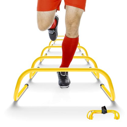 Yes4All Agility Speed Training Agility Hurdles for Athletes - 5 Pack - Speed and Agility Training Equipment for Soccer Basketball Football Hurdle Training - color: E. Set 5 Hurdles Yellow