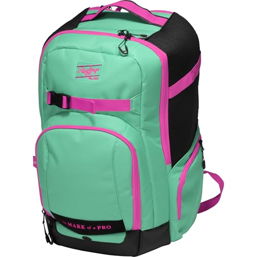 Rawlings | The Journey Player's Backpack Equipment Bag | Baseball/Softball | Multiple Colors - color: Mint / Pink