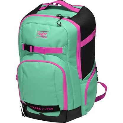 Rawlings | The Journey Player's Backpack Equipment Bag | Baseball/Softball | Multiple Colors - color: Mint / Pink