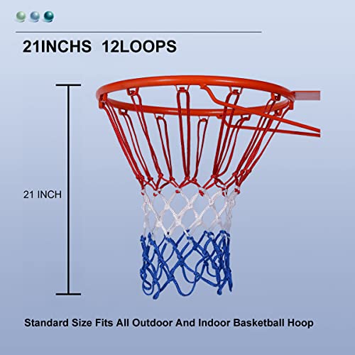 Basketball Net Outdoor - Upgrade Heavy Duty Basketball Net Replacement – All-Weather Basketball Hoop Net, Suitable for All Outdoor or Indoor 12 Loops Basketball Hoops.