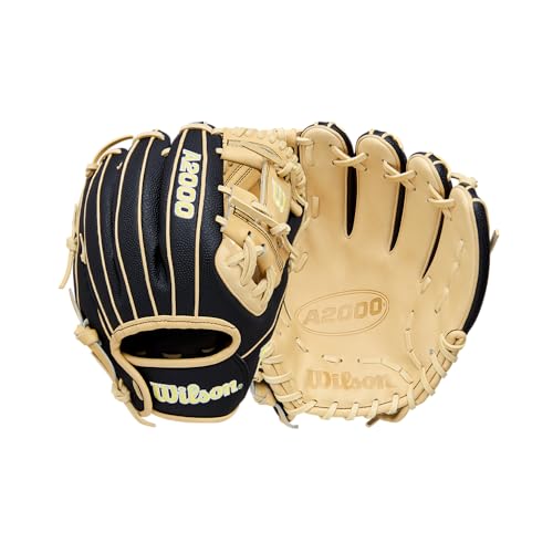 Wilson | 2026 | A2000 Classic | Baseball Gloves + Mitts | Sizes 11.5" - 12.75" | Right + Left Hand Throw | Multiple Styles - color: Black/Blonde, size: PF Infield - 11.5"