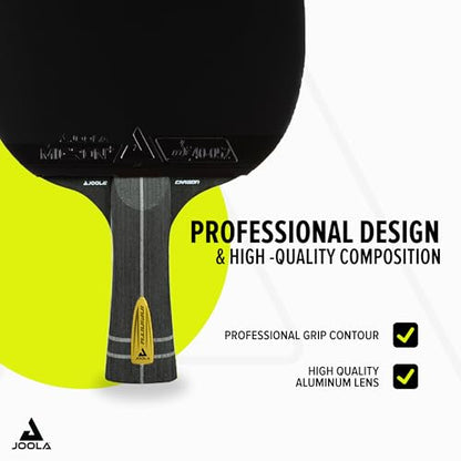 JOOLA Infinity Carbon Professional Ping Pong Paddles - Ergonomic Comfort Grip - ITTF Approved Rubbers - Professional Ping Pong Paddle for Advanced Control & Speed - Table Tennis Racket - color: Black