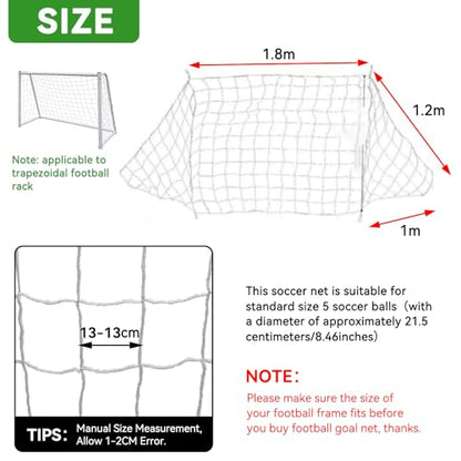 Soccer Nets, Kids Soccer Net for Replacement Soccer Goal Net Fit 6' X 4'