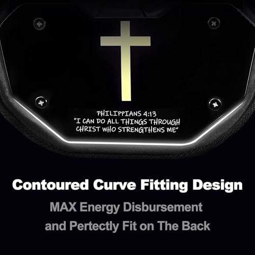 Football Back Plate，Shoulder Pads for Youth and Adult Football Players, Hard-Shell Lower Back Protection, high-Impact Protection, Philippians 4:13 - size: Youth