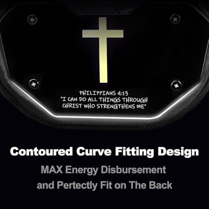 Football Back Plate，Shoulder Pads for Youth and Adult Football Players, Hard-Shell Lower Back Protection, high-Impact Protection, Philippians 4:13 - size: Youth