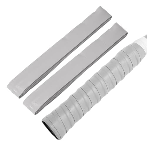 2 Pcs Tennis Racket Grip Tape, Dry Tennis Overgrip Tape, Anti-Slip Absorbent Grip, Racket Overgrip Tape - color: Gray, size: Textured-43.3"x1"x0.03"