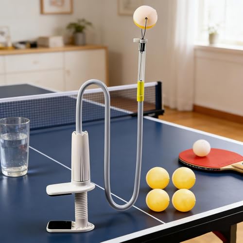 Table Tennis Robot - Portable Trainer Tool, Pong Training Aid with Adjustable Speed, Table Tennis Practice Machine, Training Robot for Men Women Boys Girls Family Teens Son Daughter Friends