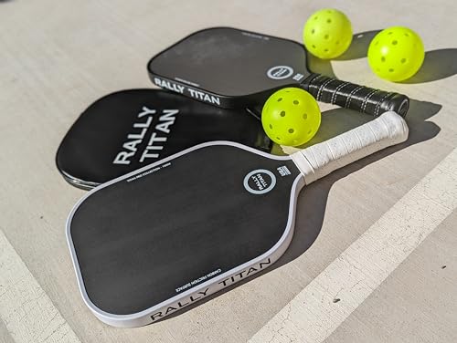 16 MM Titan Pro Control Pickleball Paddle | USAPA Approved | T700 Textured Carbon Fiber Friction Surface | Polypropylene Honeycomb Core | Rally Titan Pickleball Paddles | Single Paddle with Cover