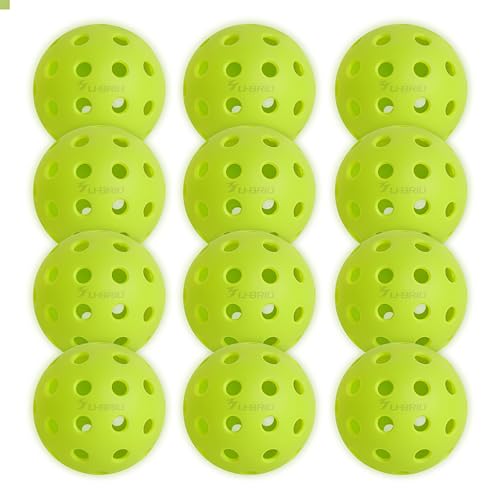 Pro-Grade 40-Hole Outdoor Pickleball Balls 3/4/12 Pack- Pro-Player Tested with Wind-Resistant Design, High-Visibility & 300+ Hit Suitable for Players of All Skill Levels - color: green, size: 12 pack