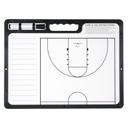 Murray Sporting Goods Whiteboard Premium Basketball Coaches Clipboard | Double-Sided Basketball Whiteboard with Marker