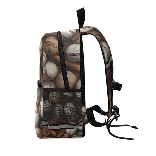 ALAZA Baseball Bats Pattern School Backpack Bookbag Safety Harness Leash with Chest Strap for Boys Girls