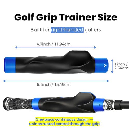 Golf Grip Trainer for Right-Handed Golfers, Golf Swing Training Aid for Proper Hand Position, Grip Pressure, Tempo & Muscle Memory, Indoor Practice & Warm Up, Golf Gifts for Men - size: Golf Grip Trainer