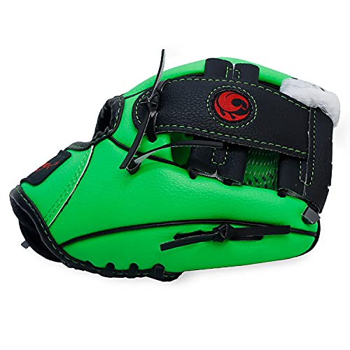 PHINIX Baseball Glove Tee Ball Mitts with Soft Ball for Kids Play & Training 8.5"-10" - color: Green, size: 10"Right Hand Throw