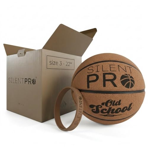 Silent Basketball – Old School Mini Series – Size 3 (22") – Indoor Play & Sports Decor – Designed for Indoor Basketball Hoop – Retro Foam Ball; Home & Office – Not Vacuum Packed