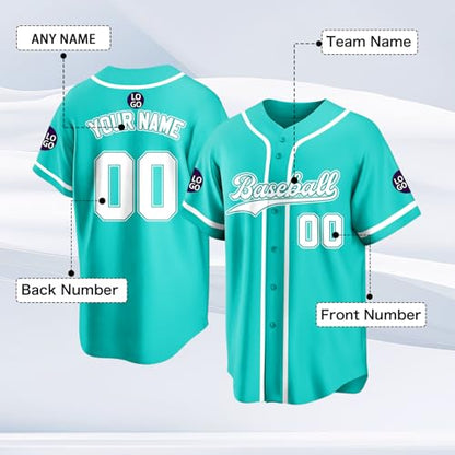 Custom Baseball Jersey Personalized Stitched Family Team Name Number Shirts Uniforms for Women Men Youth Kids - color: Blue-25