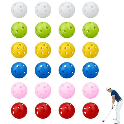 Practice Golf Balls 12-Pack, 4.2cm Durable Plastic Golf Training Balls with Holes, 6 Bright Colours for Indoor & Outdoor Use, High Visibility, Realistic Flight for Garden, Backyard, Limited