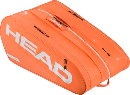 HEAD Tour Racquet Bag XL (12R) Tennis Bag - Holds Up to 12 Racquets, CCT+ Climate Control Technology, 3 Main Compartments, Shoe Pocket & Backpack Carry System - color: Orange