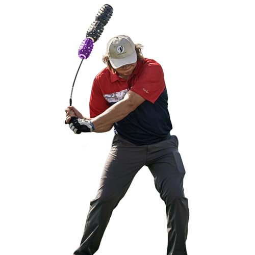 Aero Whip Shaft Tempo and Speed Golf Trainer, Flexible Shaft for Golf Training Aid, Great Golf Warm Up Tool, Swing Speed Air Resistance Training, Gain Up to 30 Yards On Your Drive - color: Black and Purple