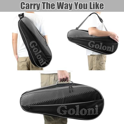 Goloni | 3 Racquet Tennis Bag, for Professional or Beginner Tennis Players, Rackets Cover Bag with Protective Pad & Lightweight | Unisex Design for Men, Women, Youth and Adults - color: Grey
