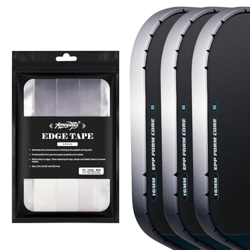 Pickleball Edge Guard Tape, Pickleball Protection Tapes 3 Pcs, Gradiant Color Edge Tape, 23MM & 26MM Width, No Wrinkling Edge Guard for 13MM & 16MM & 20MM Thicknesse Paddles - color: White to Gray to Black Gradiant, size: 23MM