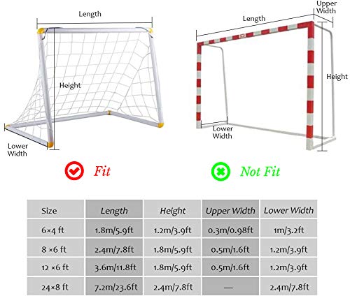 TOPINCN Soccer Net Soccer Goal Nets Sports Replacement for Lacrosse and Soccer,12X6foot