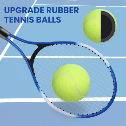 Kids Tennis Rackets Training Set - 7-in-1 Youth Tennis Racket Set, 2 pcs 19″ Rackets,1Tennis Trainer & 2Rebound Balls&1tennis Ball,Tennis Racquet Set for Beginners & Family Activities