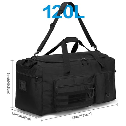 120L Extra Large Baseball Duffle Bag for Adult Softball Gym Bag with Shoe Compartment, Sports Duffel Bat Equipment Bag Coach Team Catchers Gear Bag for Hockey Football Basketball Soccer, Black - color: Black