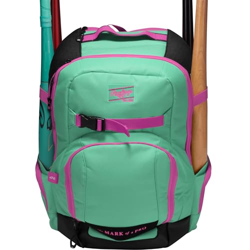 Rawlings | The Journey Player's Backpack Equipment Bag | Baseball/Softball | Multiple Colors - color: Mint / Pink