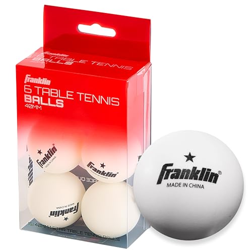 Franklin Sports Table Tennis Balls - Official Size and Weight 40mm Table Tennis Balls - One Star Professional Balls - Bulk Packs and Family Sets - style: 40 mm Pack of 6