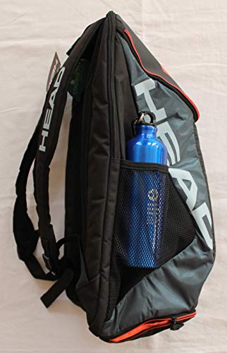 HEAD Tour Team Tennis Backpack 2 Racquet Carrying Bag w/Padded Shoulder Straps & Shoe Compartment - Black/Grey. - color: Black/Gray