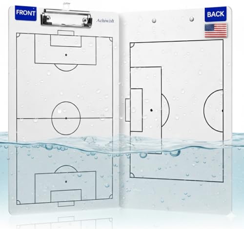 Soccer Coaching Board, Professional Soccer Tactics Board for Coaches, Portable Dry-Erase Soccer Whiteboard for Tactical Diagrams and Game Analysis