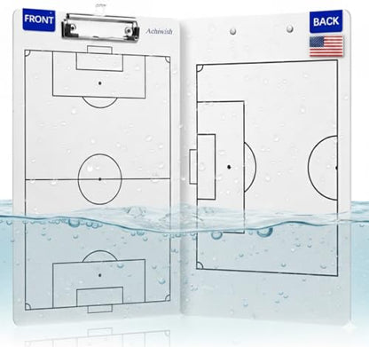 Soccer Coaching Board, Professional Soccer Tactics Board for Coaches, Portable Dry-Erase Soccer Whiteboard for Tactical Diagrams and Game Analysis