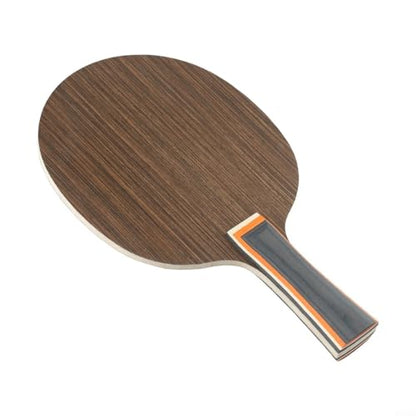 Table Tennis Paddle Blade 5 Ply Ebony Long Handle for PING Pong Racket Bottom Plate Black Yellow