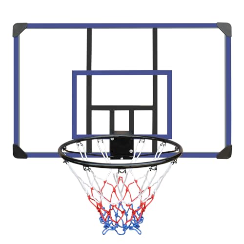 Wall-Mounted Basketball Hoop, 45 "x 29" shatterproof Back, Folding, Durable Hoop and All-Weather net for Indoor and Outdoor use