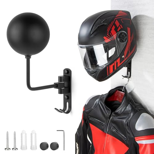 PUERSI Helmet Holder Wall Mount - 180° Rotation Helmet Hanger for Motorcycle Bike Racing Outerwear Sports Gear Display Motorcycle Accessories - style: 1 Pack