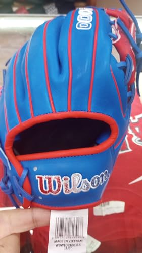 Wilson A2000 1786 Baseball Glove, Right Hand Throw, Infield Series - Exclusive Edition - color: Blue/Red/Dominican Flag