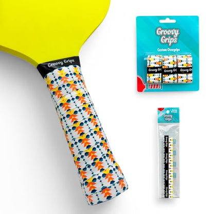 Pickleball Paddle Grip Tape - Stylish Tennis Overgrips, Non-Slip & Precut Racket Grip for Pickleball, Tennis, Badminton - color: Aztec Burst, size: 1 Grip