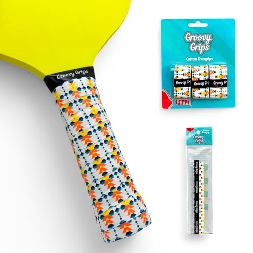 Pickleball Paddle Grip Tape - Stylish Tennis Overgrips, Non-Slip & Precut Racket Grip for Pickleball, Tennis, Badminton - color: Aztec Burst, size: 3 Grips