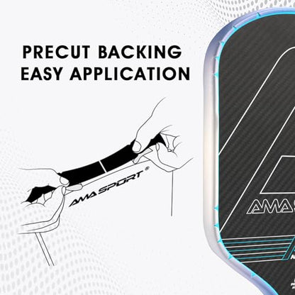 PICKLETECH Pickleball Paddle Protection Tape - Paddle Head Edge Guard - Racket Edge Protection Tape -Fit Perfectly Curved Edge -No Wrinkling - color: Gradient Blue Gray, size: Width 20mm