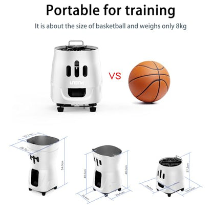 PT-MINI PRO-Tennis Ball Machine - APP Controlled, 65+ Ball Capacity, 8-60km/h Speed Adjustment, 3-5 Hours Battery Life, Lightweight Design, Ideal for Beginner Training - color: White