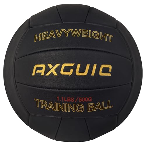 1.1LBS Weighted Heavy Volleyball Official Size 5 Setter Training Volleyballs Training Practice,Soft Leather Grip Durability Weighted Volleyball Setting Trainer - style: Black Weighted Volleyball