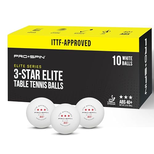 PRO-SPIN Ping Pong Balls – 3-Star ITTF-Approved Premium Table Tennis Balls | High-Performance 40+ ABS Professional Quality for Indoor & Outdoor Games - color: White | 3-Star ITTF Approved | Pack of 10