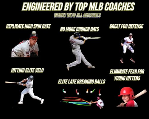 Pitching Machine Batting Practice Balls - Baseball & Softball Sized w/Raised Seams & Exact Baseball/Softball Look & Feel. Sting Free Batting Machine Balls