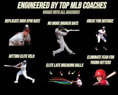 Pitching Machine Batting Practice Balls - Baseball & Softball Sized w/Raised Seams & Exact Baseball/Softball Look & Feel. Sting Free Batting Machine Balls