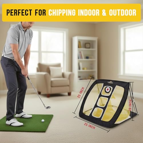 Chipping Net, Pop Up Golf Nets for Backyard Driving Real Golf Balls, Indoor & Outdoor Practice Net for Accuracy Short Game