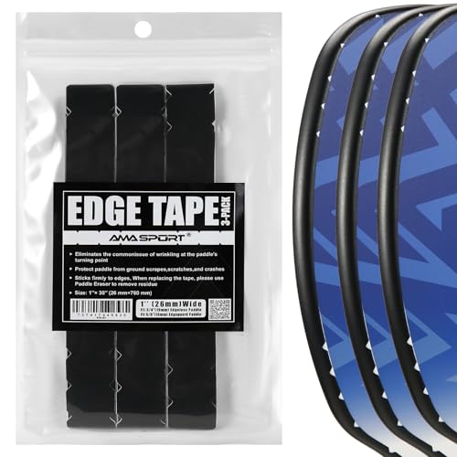 PICKLETECH Pickleball Paddle Protection Tape - Paddle Head Edge Guard - Racket Edge Protection Tape -Fit Perfectly Curved Edge -No Wrinkling - color: Black, size: Width 26mm