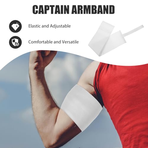 Toddmomy Adjustable Football Captain Armband 4-Pack Elastic Blank Soccer Sports Bands for Team Players Portable Wear-Resistant Sleeve for Basketball and Football