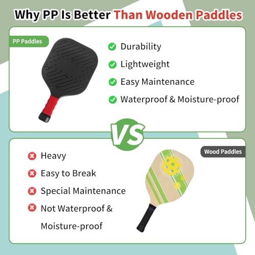 Waterproof Lightweight Pickleball Paddles Set of 2,Beach Pool Toys Fun Play Sport Game,Gift for Teenagers Kids Adults Beginner,Indoor Outdoor Activities
