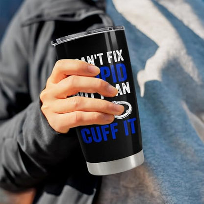 Police Tumbler 20oz Stainless Steel Insulated Coffee Travel Mug Cup Police Officer Gifts for Men Dad Husband on Birthday Christmas Fathers Day - color: Police