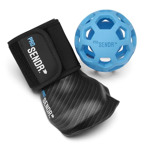 ProSENDR™ Golf Training Aid | Carbon Fiber Wrist Cradle Plus Compression Sphere | Improve Wrist Positions, Slice, Ball Striking | Use for Full Swing, Chipping, Putting
